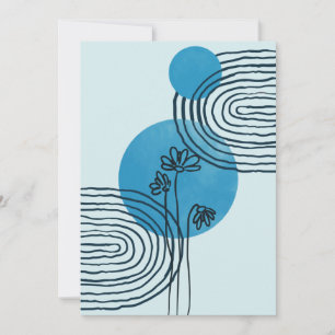Abstract contemporary midcentury tropical leaf 3/3 holiday card
