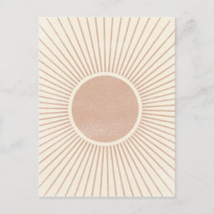 Abstract contemporary sunburst postcard