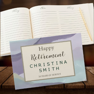 Abstract Contemporary Watercolor Retirement Party Guest Book