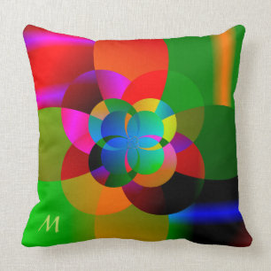 Abstract Cool Cute Fractal Neon Psychedelic Cushion