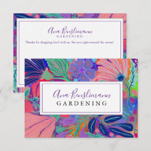 Abstract cool modern Floral painting Gardening Thank You Card