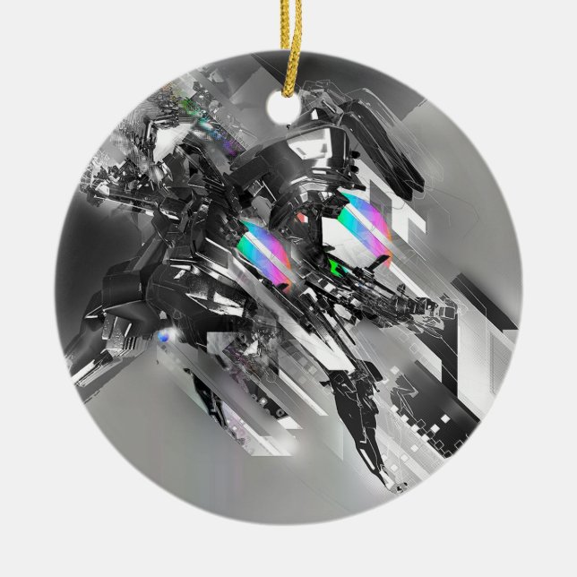 Abstract Cool Transformation Robotics Ceramic Ornament (Front)