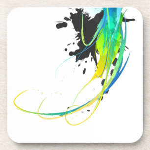 Abstract cool waters Paint Splatters Coaster
