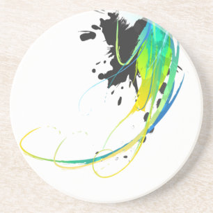 Abstract cool waters Paint Splatters Coaster