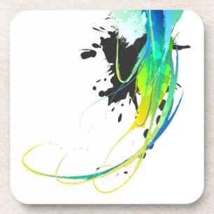 Abstract cool waters Paint Splatters Coaster
