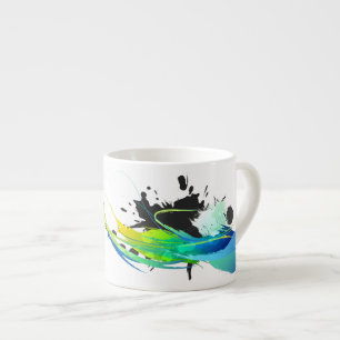 Abstract cool waters Paint Splatters Espresso Cup