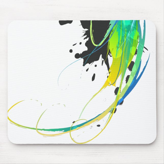 Abstract cool waters Paint Splatters Mouse Pad (Front)