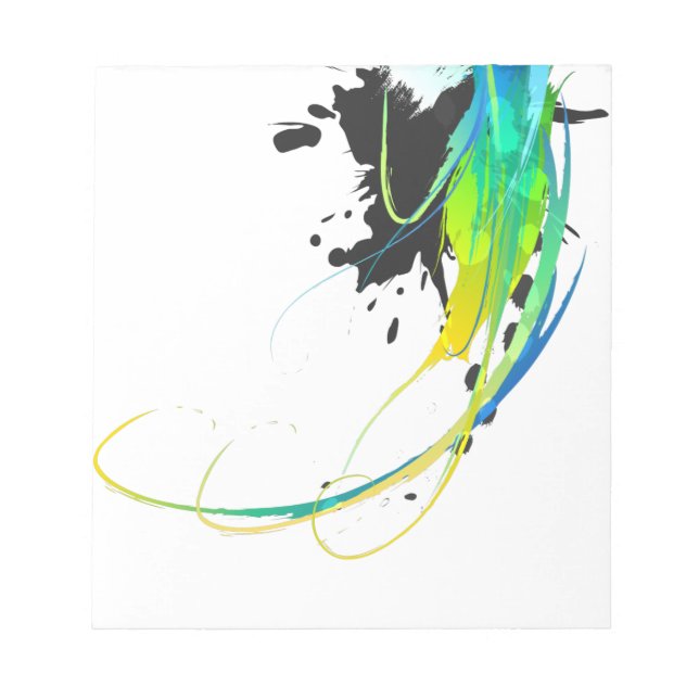 Abstract cool waters Paint Splatters Notepad (Front)