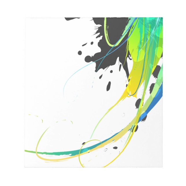 Abstract cool waters Paint Splatters Notepad (Front)