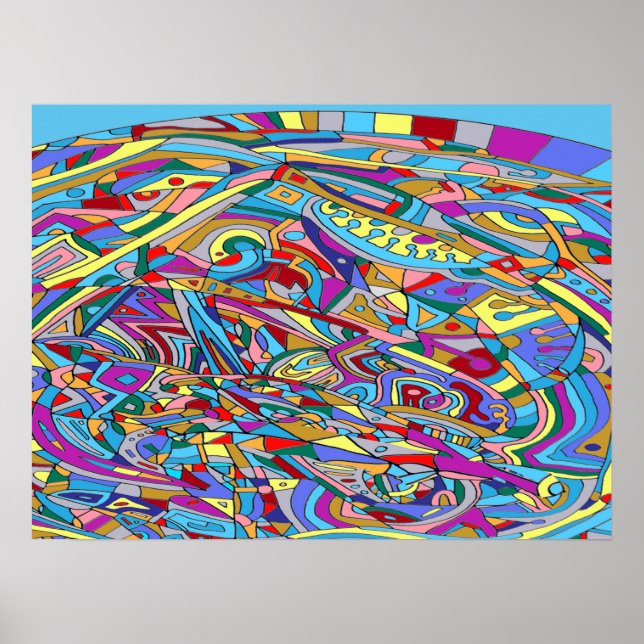 Abstract Coral Sea Poster (Front)