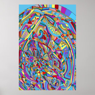 Abstract Coral Sea Poster