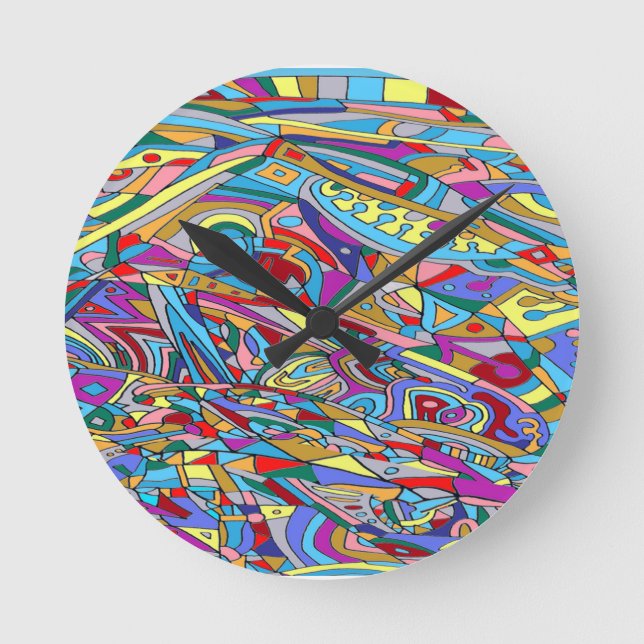 Abstract Coral Sea Poster Acrylic Print Round Clock (Front)