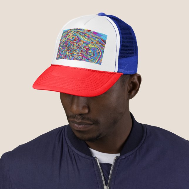 Abstract Coral Sea Trucker Hat (In Situ)