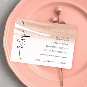 Abstract Coral Watercolor Hand-painted RSVP Card