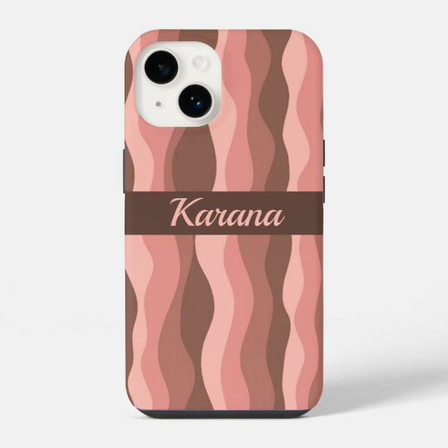 Abstract Coral Waves iPhone Case (Back)