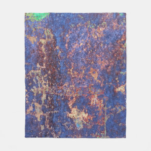 Abstract corroded colorful rusty metal background, fleece blanket