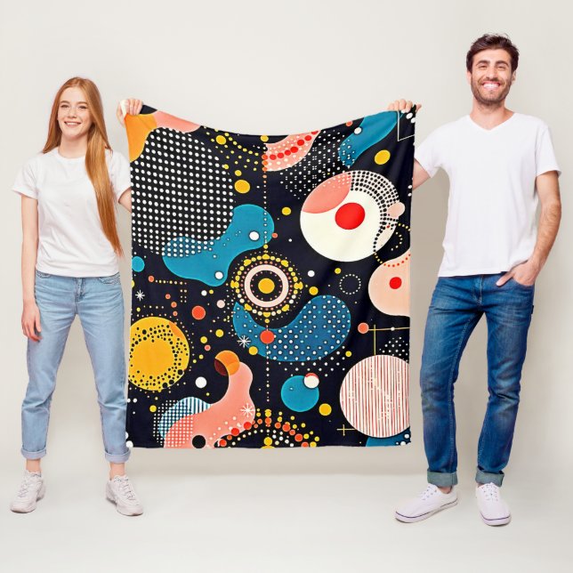 Abstract Cosmic Dance Fleece Blanket (In Situ)