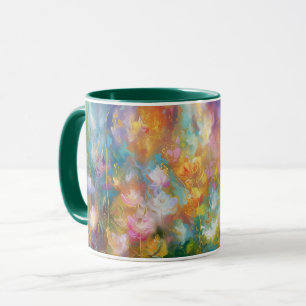 Abstract cosmic floral explosion in pastel colours mug