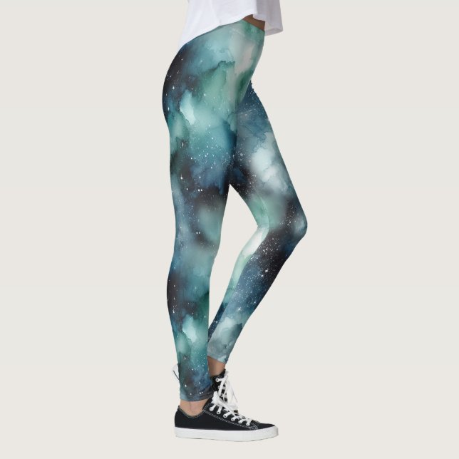 Abstract Cosmic Landscape Pattern Leggings (Right)