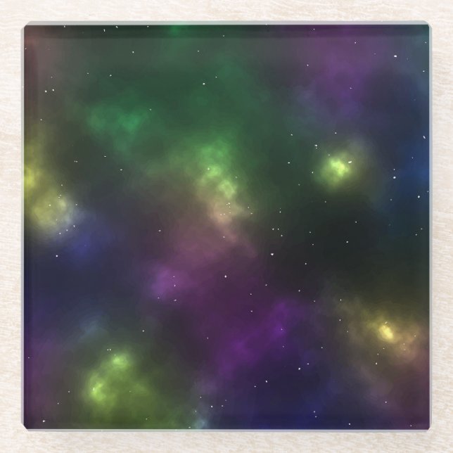 Abstract Cosmic Space Constellations Design Glass Coaster (Front)