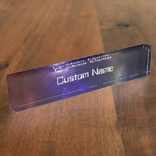 Abstract Cosmic Space Constellations Design Nameplate