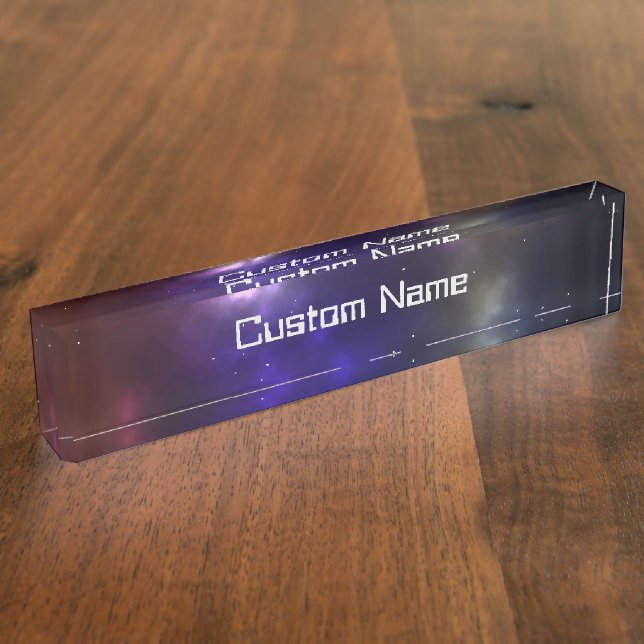 Abstract Cosmic Space Constellations Design Nameplate (Side)