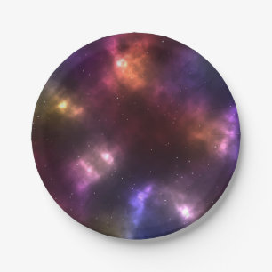 Abstract Cosmic Space Constellations Design Paper Plate