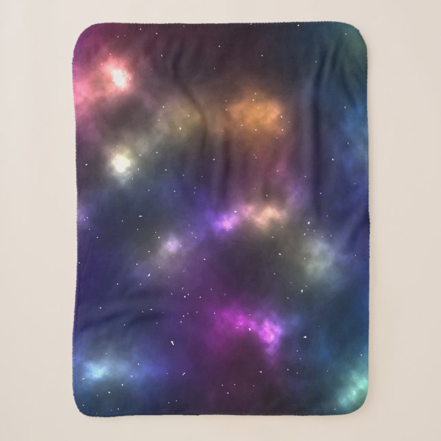 Abstract Cosmic Space Constellations Design Sherpa Blanket (Front)