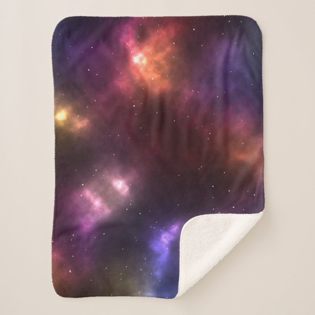 Abstract Cosmic Space Constellations Design Sherpa Blanket (Front)