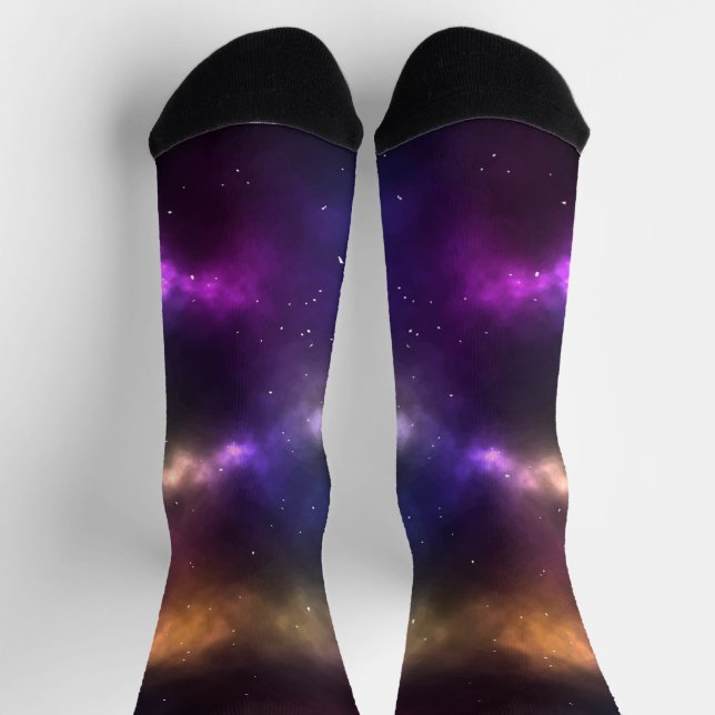 Abstract Cosmic Space Constellations Design Socks (Top)