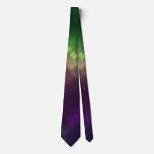 Abstract Cosmic Space Constellations Digital Art Tie