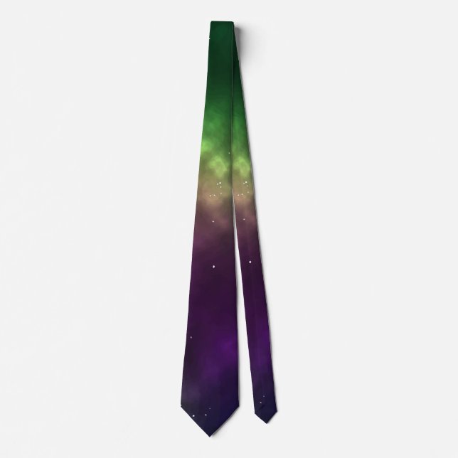 Abstract Cosmic Space Constellations Digital Art Tie (Front)