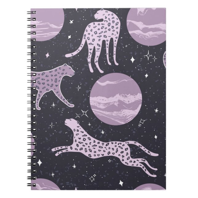 Abstract cosmos seamless pattern,galaxy background notebook (Front)