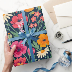 Abstract Cottagecore Wildflowers Wrapping Paper