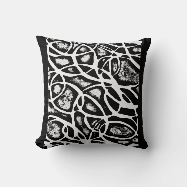 Abstract cotton throw pillow. cushion (Front)
