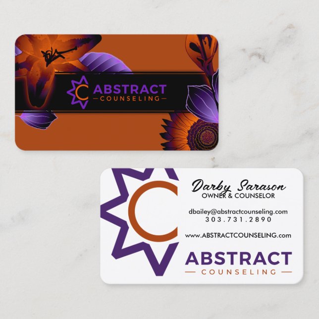 abstract counseling counseling made bigger on back business card (Front/Back)