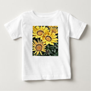 Abstract Country Yellow Daisy Baby T-Shirt