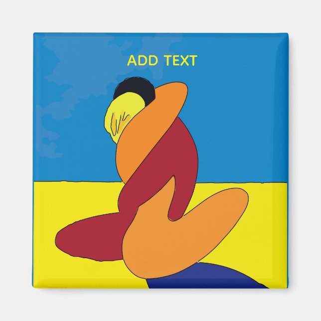 Abstract Couple On Beach Magnet (Front)