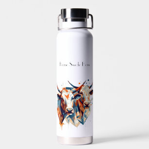 Abstract Cows, customisable Water Bottle
