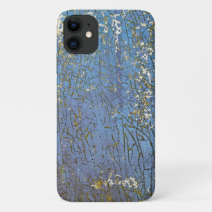 abstract cracked blue paint iPhone 11 case