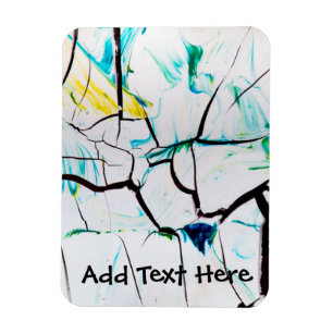 Abstract Cracks in Green Yellow Blue Magnet