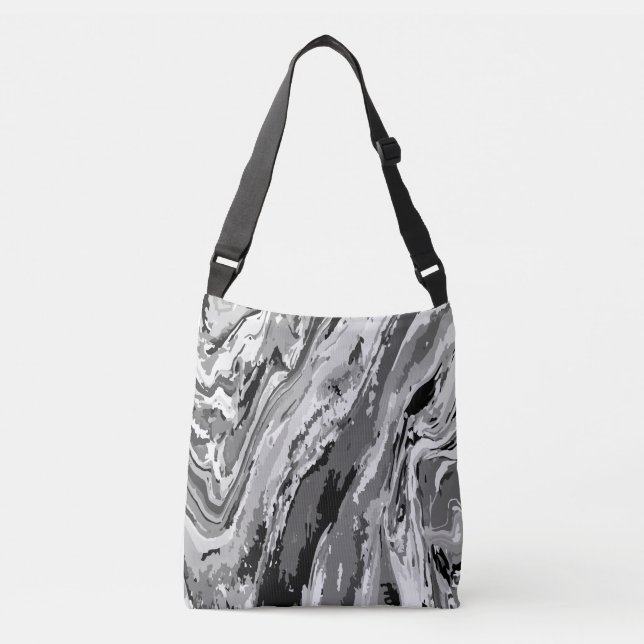 Abstract Cray wavy lines patterns Crossbody Bag (Front)