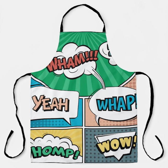 Abstract creative concept comic pop art style blan apron (Front)