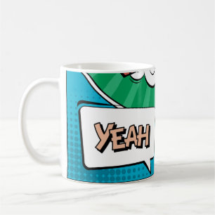 Abstract creative concept comic pop art style blan coffee mug