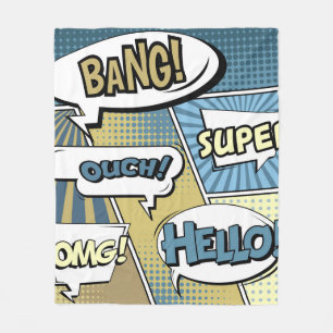 Abstract creative concept comic pop art style blan fleece blanket