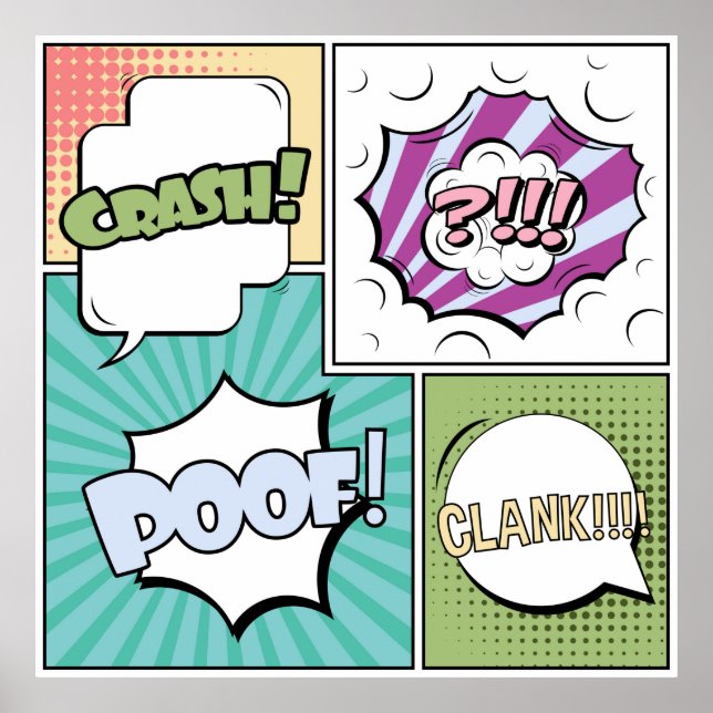 Abstract creative concept comic pop art style blan poster (Front)