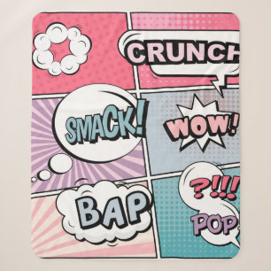 Abstract creative concept comic pop art style blan sherpa blanket