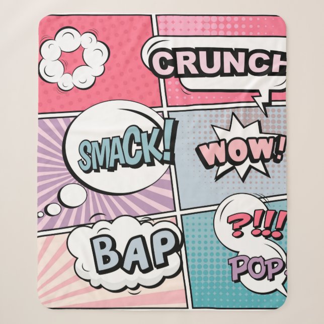 Abstract creative concept comic pop art style blan sherpa blanket (Front)