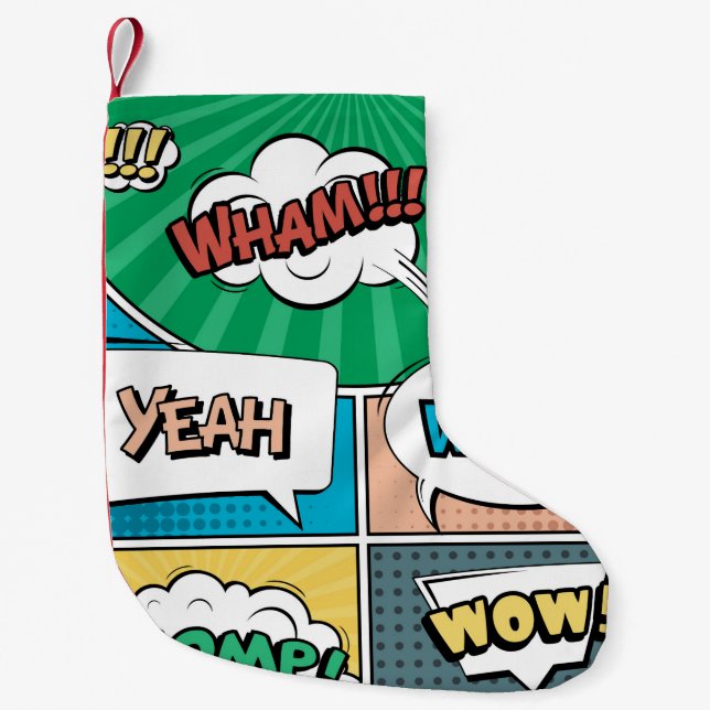 Abstract creative concept comic pop art style blan small christmas stocking (Front)