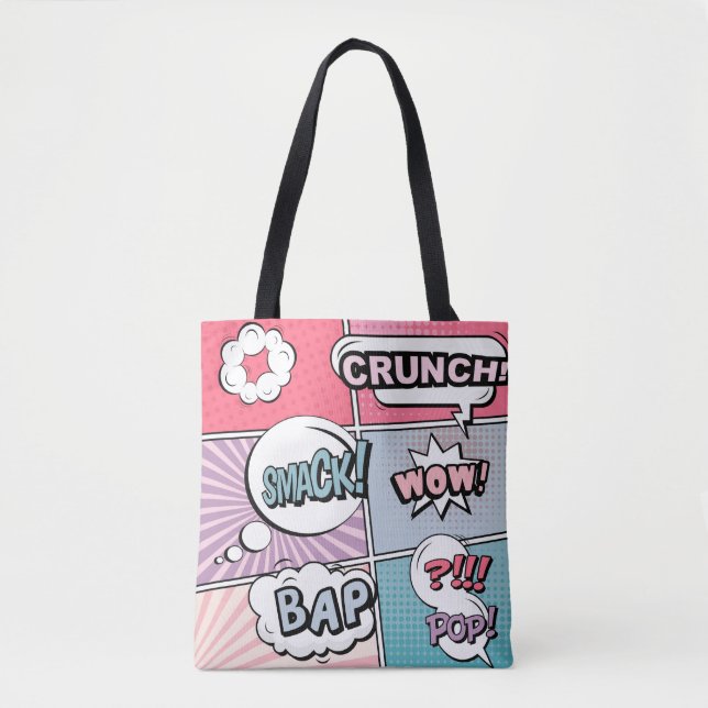 Abstract creative concept comic pop art style blan tote bag (Front)